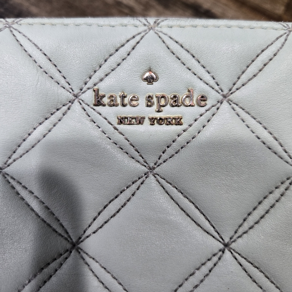 Kate Spade Natalia Crystal Blue Quilted Wallet MSRP - Picture 4 of 16